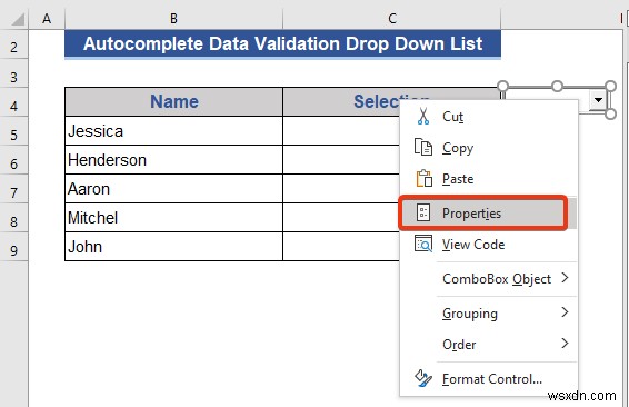 Autocomplete Data Validation Drop Down List in Excel (2 Methods)