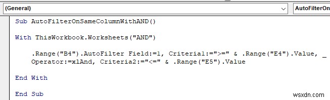 VBA to AutoFilter with Multiple Criteria on Same Field in Excel (4 Methods)