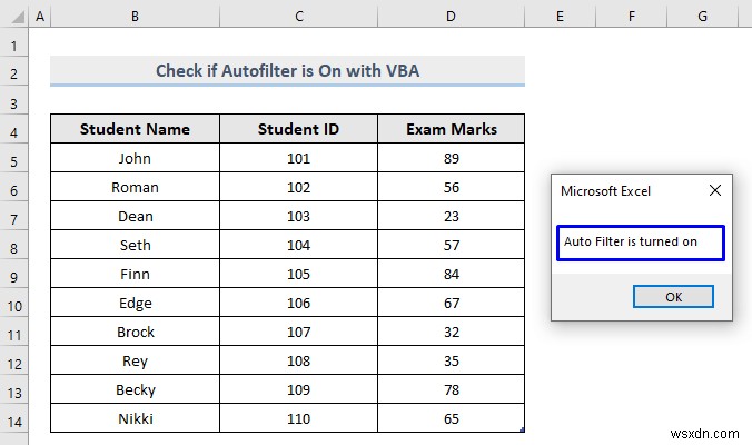 Excel VBA to Check If AutoFilter is On (4 Easy Ways)