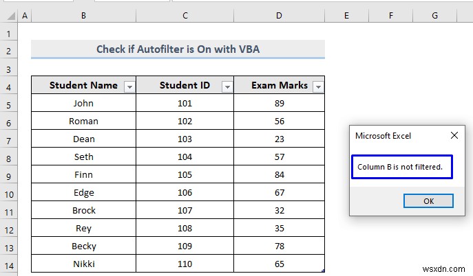 Excel VBA to Check If AutoFilter is On (4 Easy Ways)