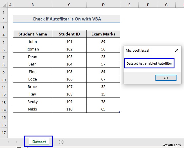 Excel VBA to Check If AutoFilter is On (4 Easy Ways)