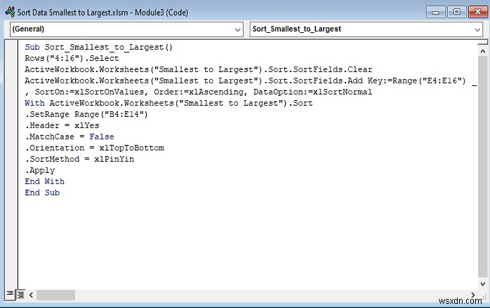 VBA Autofilter: Sort Smallest to Largest (3 Methods)