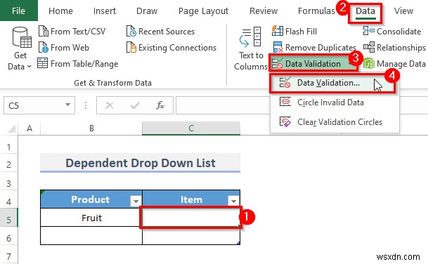 How to Create Dependent Drop Down List with Multiple Words in Excel