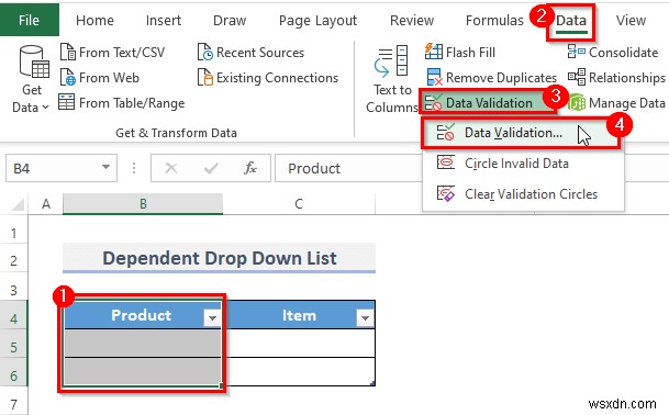 How to Create Dependent Drop Down List with Multiple Words in Excel