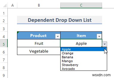 How to Create Dependent Drop Down List with Multiple Words in Excel