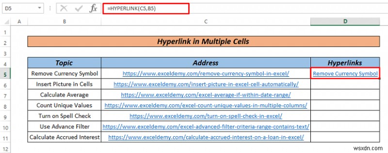 How to Hyperlink Multiple Cells in Excel (3 Ways)