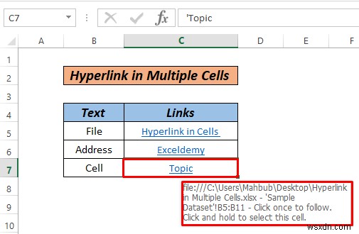 How to Hyperlink Multiple Cells in Excel (3 Ways)