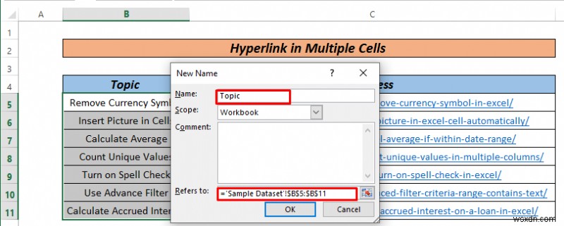 How to Hyperlink Multiple Cells in Excel (3 Ways)