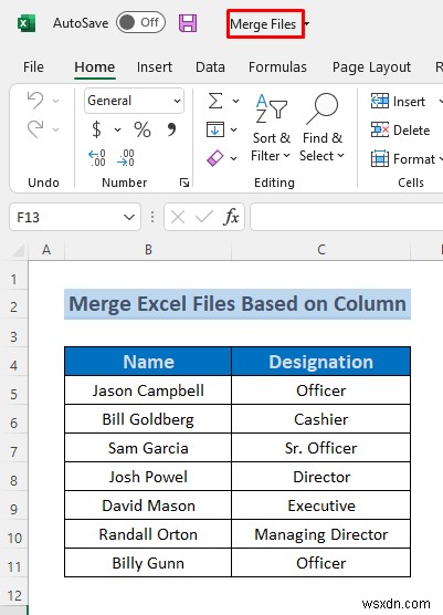 How to Merge Excel Files Based on Column (3 Methods)