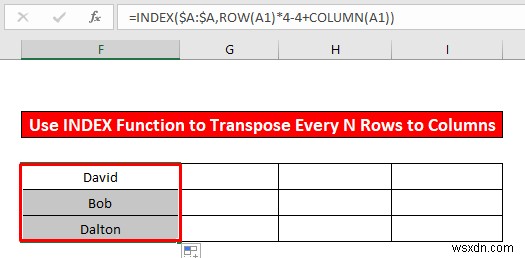 How to Transpose Every n Rows to Columns in Excel (2 Easy Methods)