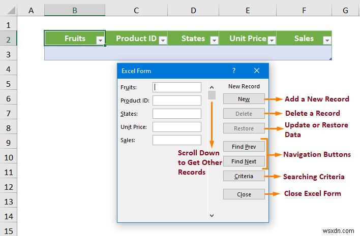 How to Create a Database with Form in Excel