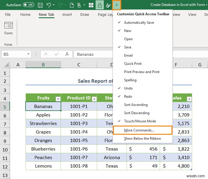 How to Create a Database with Form in Excel