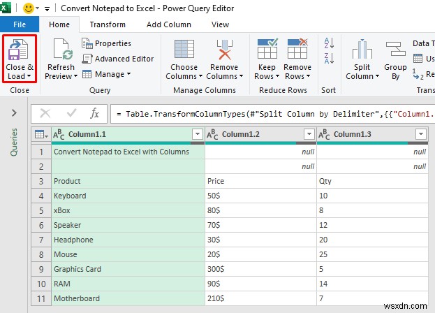 How to Open Notepad or Text File in Excel with Columns (3 Easy Methods)