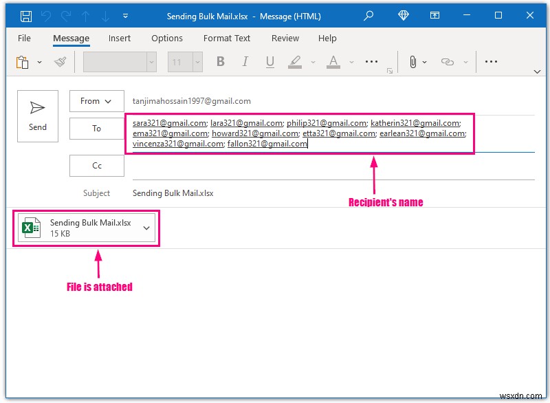 How to Send Bulk Email from Outlook Using Excel (3 Ways)