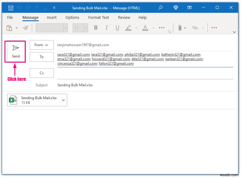 How to Send Bulk Email from Outlook Using Excel (3 Ways)