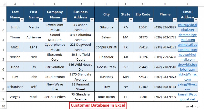 How to Maintain Customer Database in Excel