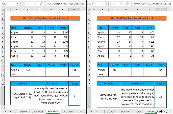 How to Use Database Functions in Excel (With Examples)