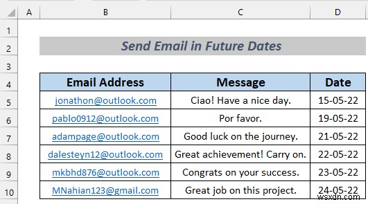 How to Automatically Send Email from Excel Based on Date