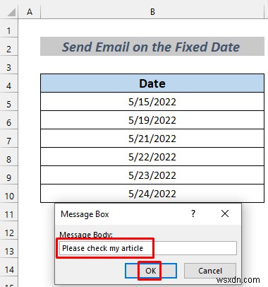 How to Automatically Send Email from Excel Based on Date