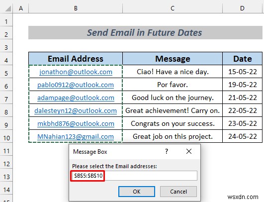 How to Automatically Send Email from Excel Based on Date