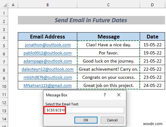 How to Automatically Send Email from Excel Based on Date