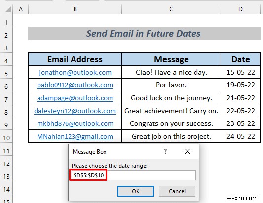 How to Automatically Send Email from Excel Based on Date