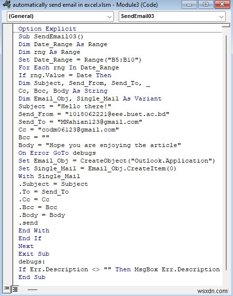 How to Automatically Send Email from Excel Based on Date