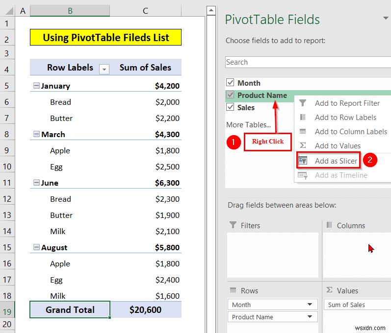 How to Insert Slicer in Excel (3 Simple Methods)