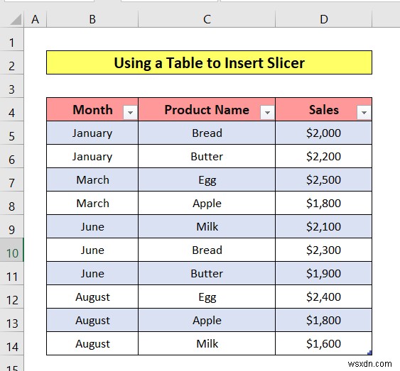 How to Insert Slicer in Excel (3 Simple Methods)