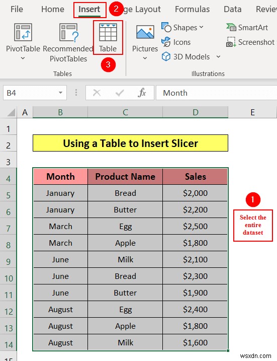 How to Insert Slicer in Excel (3 Simple Methods)