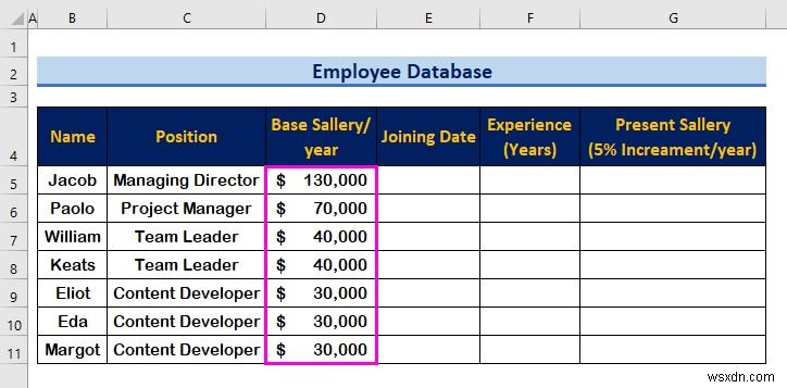 How to Create an Employee Database in Excel (with Easy Steps)