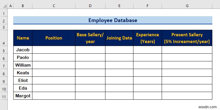 How to Create an Employee Database in Excel (with Easy Steps)