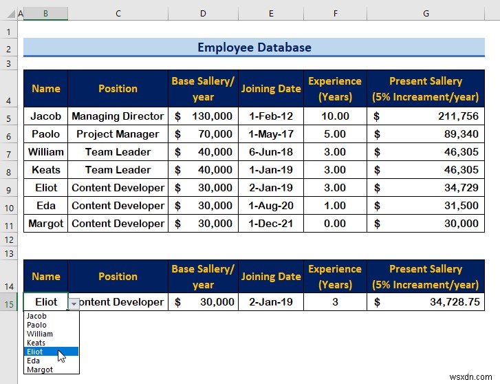 How to Create an Employee Database in Excel (with Easy Steps)
