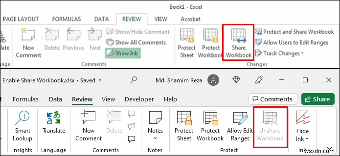 How to Enable Share Workbook in Excel