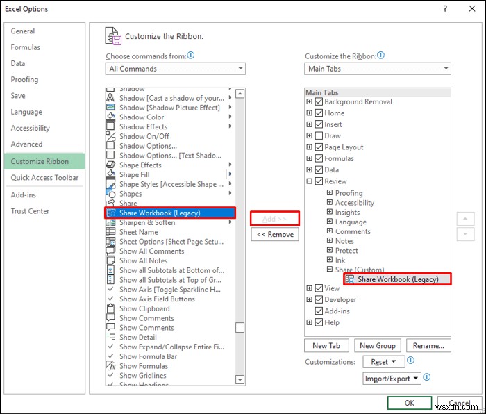 How to Enable Share Workbook in Excel