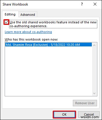 How to Enable Share Workbook in Excel