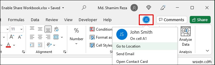 How to Enable Share Workbook in Excel