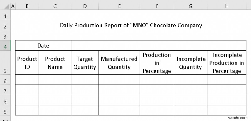 How to Make Production Report in Excel (2 Common Variants)