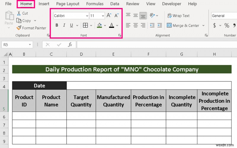 How to Make Production Report in Excel (2 Common Variants)