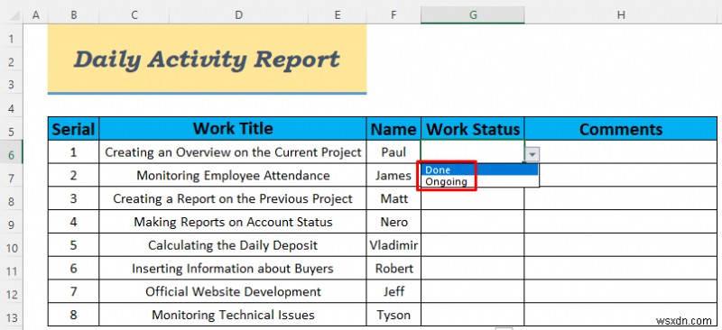 How to Make Daily Activity Report in Excel (5 Easy Examples)