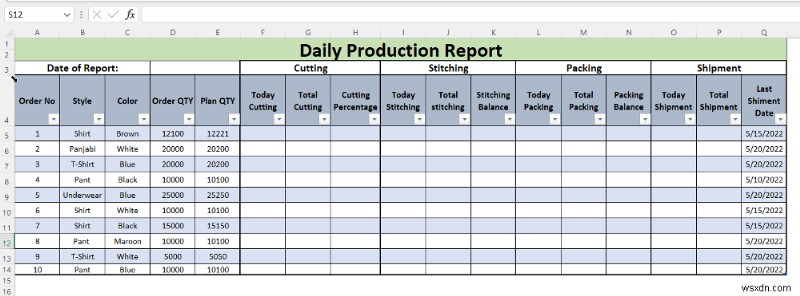 How to Make Daily Production Report in Excel (Download Free Template)