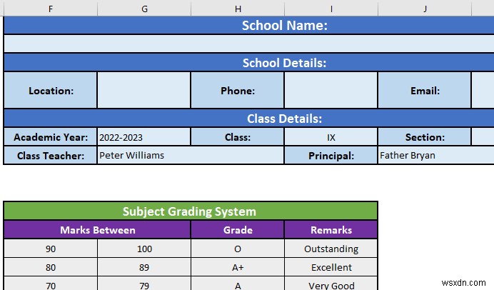 How to Make Report Card in Excel (Download Free Template)