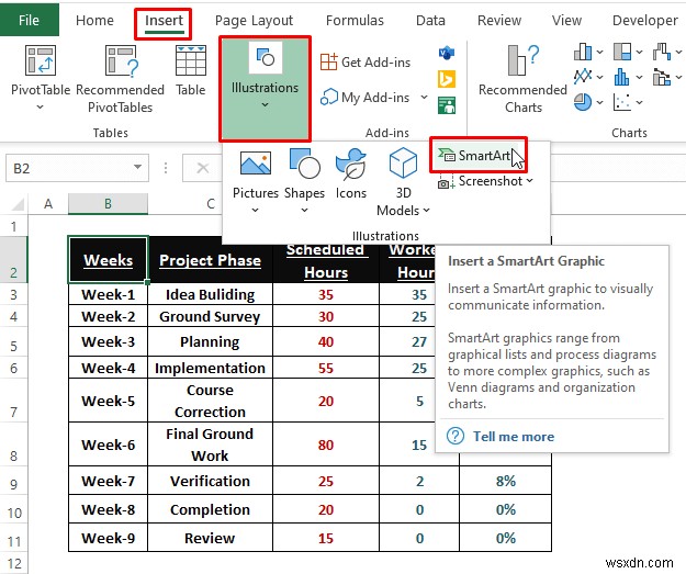 How to Create a Timeline Chart in Excel (5 Simple Ways)