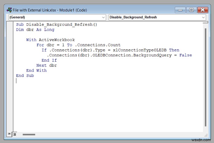 How to Disable Background Refresh in Excel (2 Handy Methods)