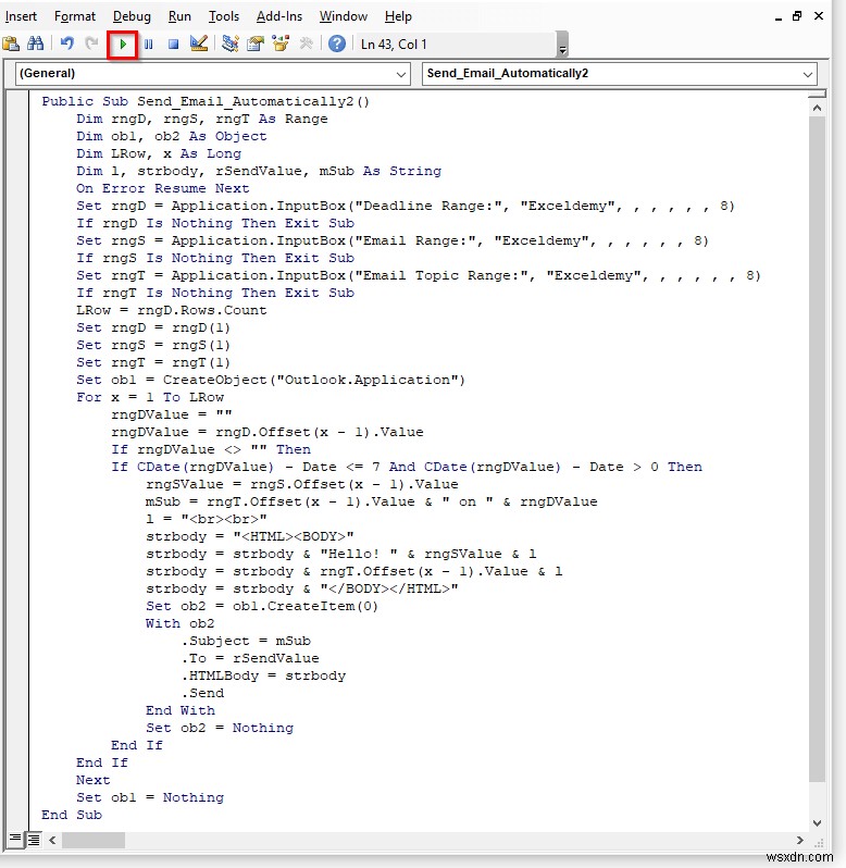 How to Send Email Automatically When Condition Met in Excel
