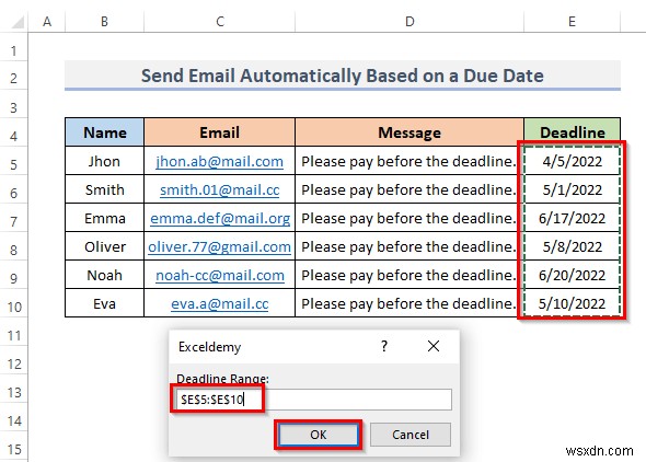 How to Send Email Automatically When Condition Met in Excel