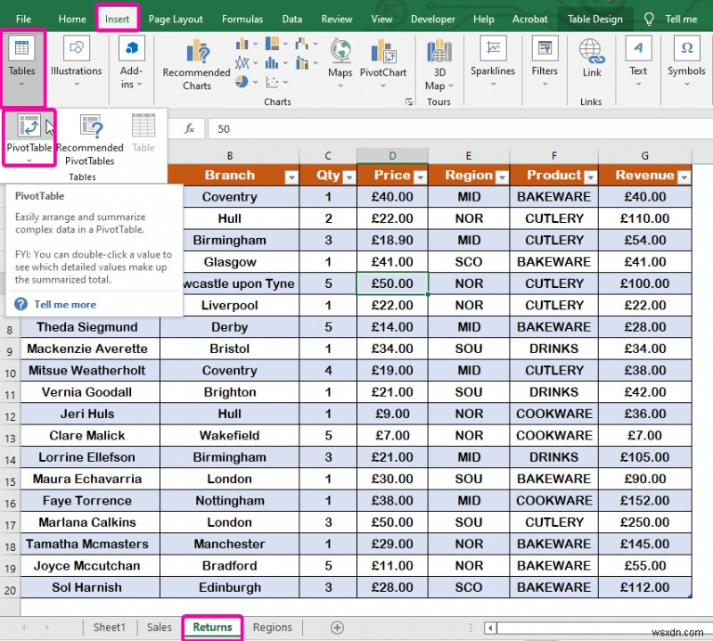Connect Slicer to Multiple Pivot Tables from Different Data Source