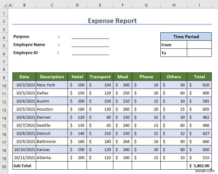 How to Create an Expense Report in Excel (With Easy Steps)