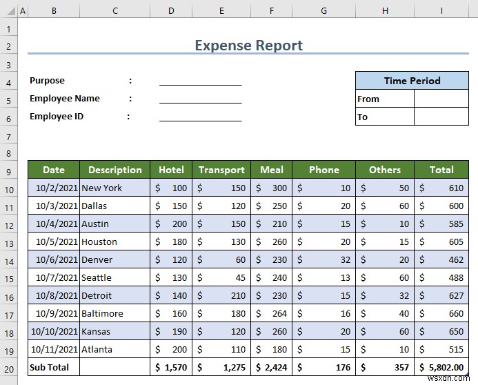 How to Create an Expense Report in Excel (With Easy Steps)