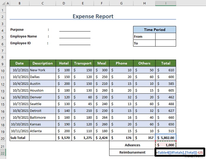 How to Create an Expense Report in Excel (With Easy Steps)